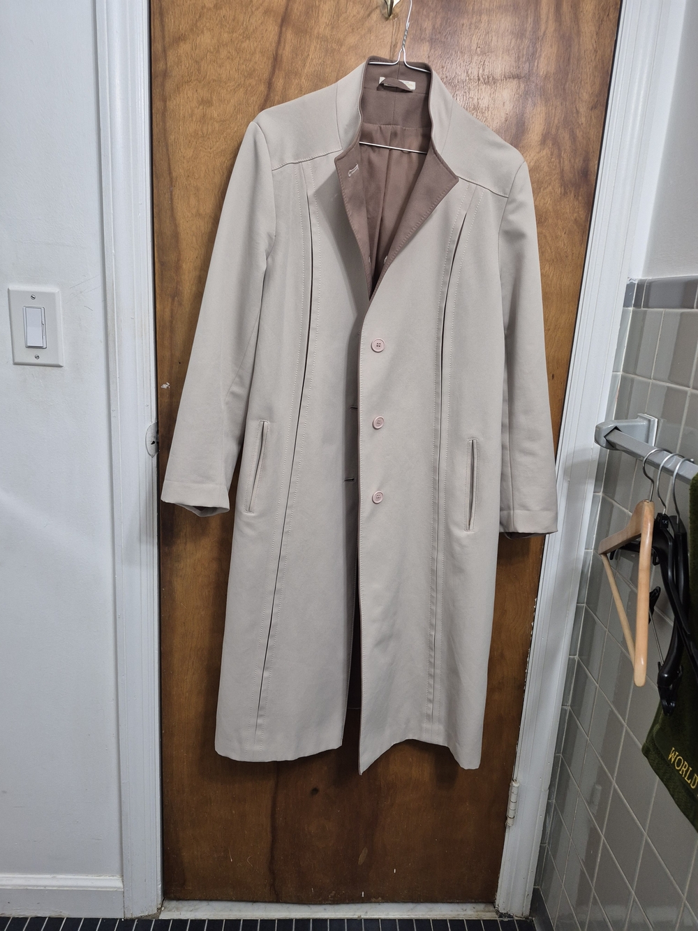 Classic Beige Womens Long Coat - Tailored Overcoat